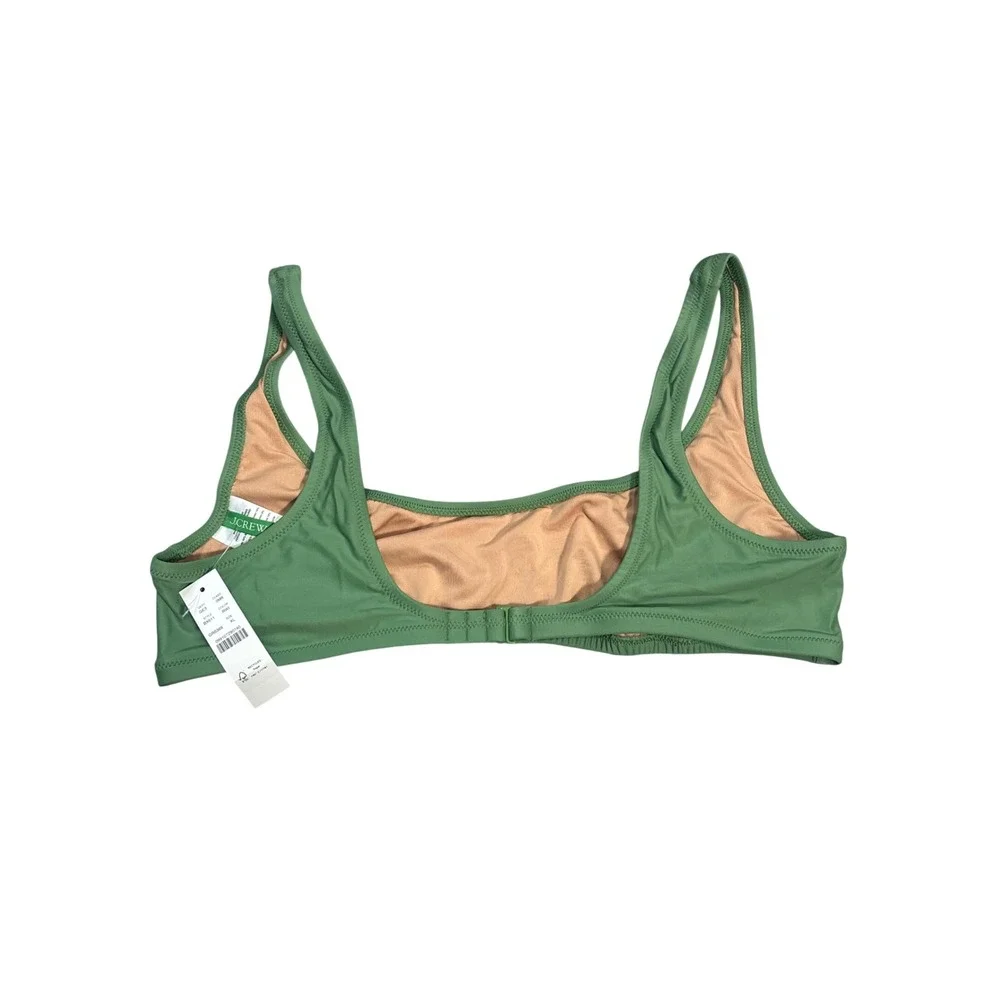 J. Crew Bikini Top Green Scoop Neck Adjustable Straps Swimwear Size Medium‎ - Picture 2 of 2